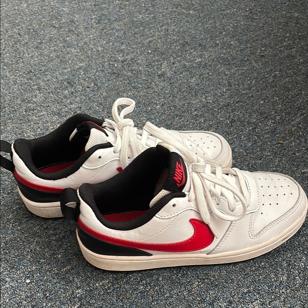 Nike Court Bourough Low Top 2 in White and University Red